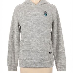 Dikotomy Gray Textured Hoodie Alien Patch Unisex Large